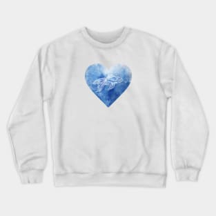 Fish in blue heart Crewneck Sweatshirt